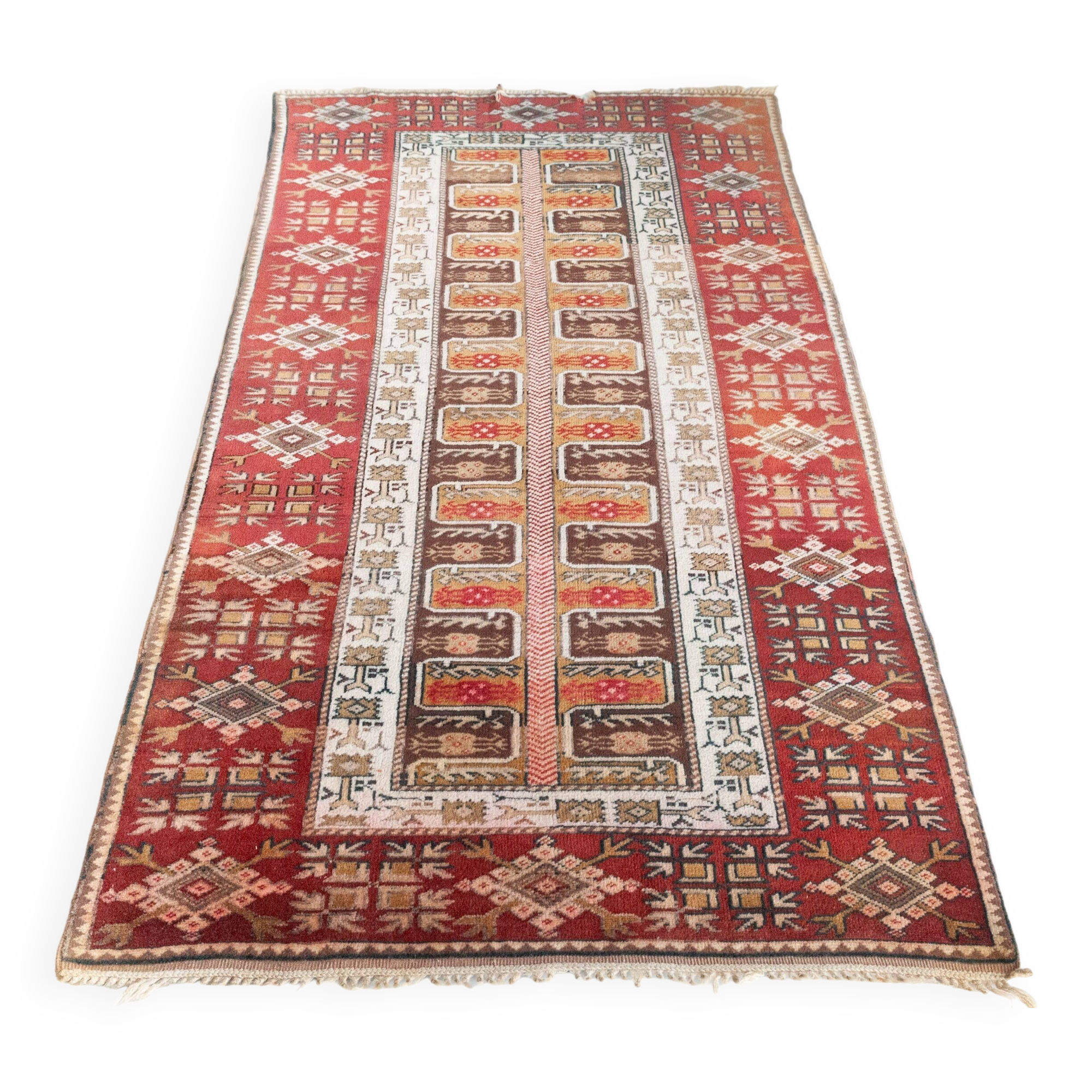 Unusual Hand Woven - Vintage Eastern Rug