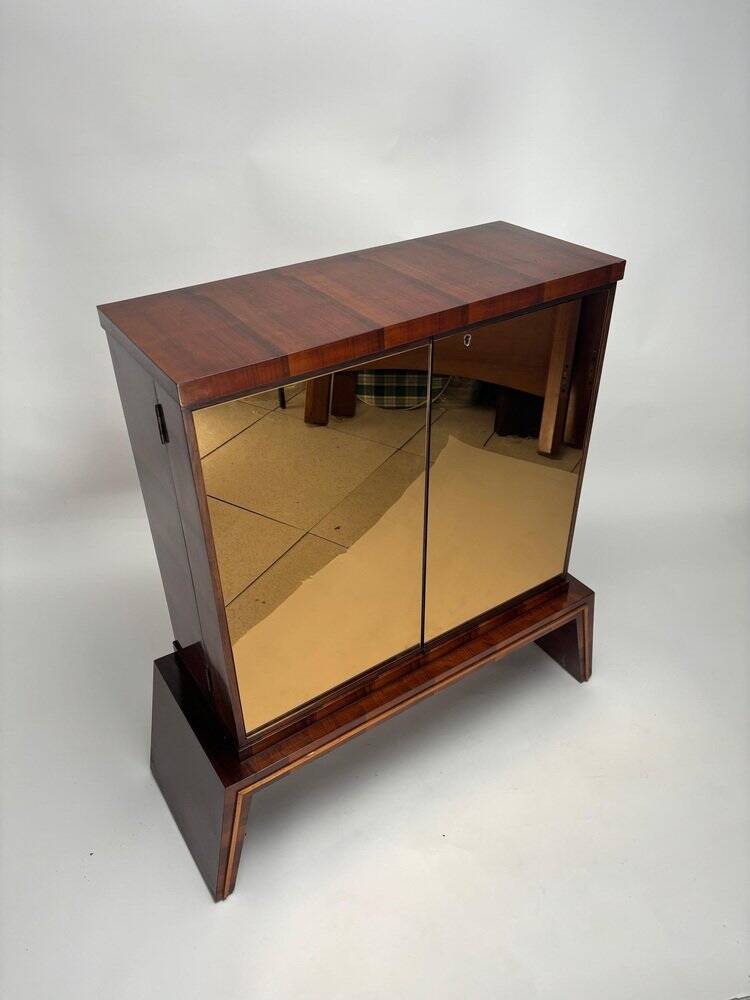 Mid-Century Modern Italian Mirrored Dry Bar Cabinet, 1950s