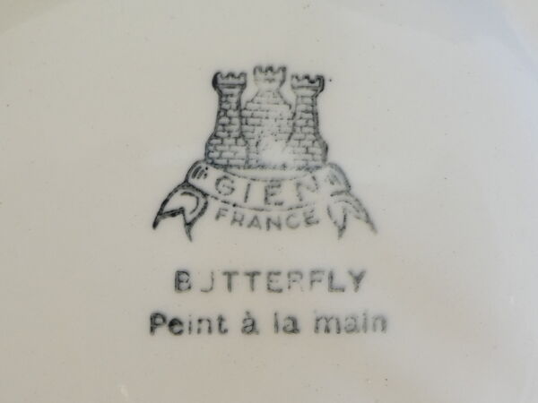 Service a cake gateau en Faiences de Gien modele Butterfly