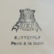 Cake service in faiences by Gien model butterfly