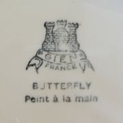 Cake service in faiences by Gien model butterfly