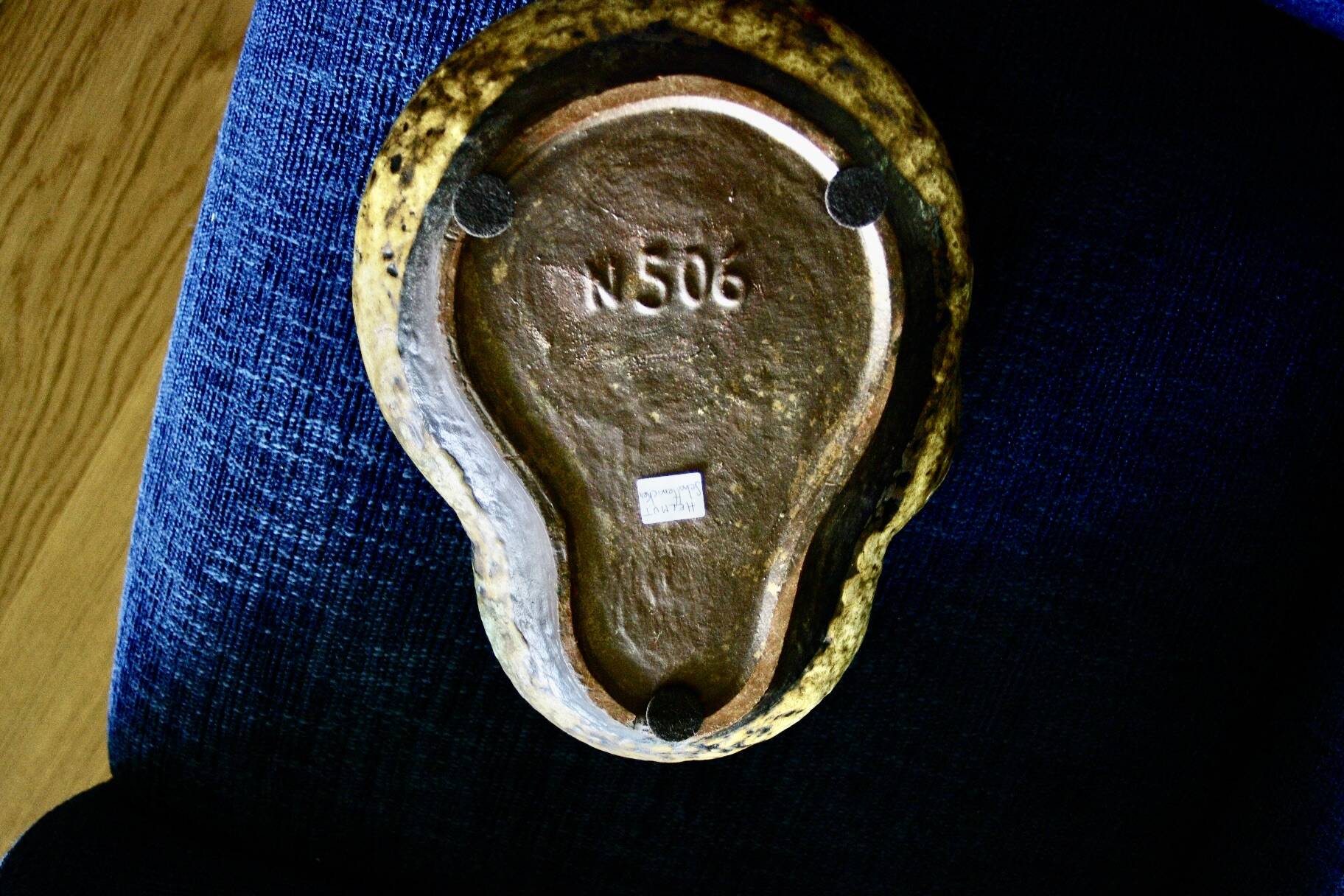 Vintage organic-shaped vase by elmut schaffenacker 1960