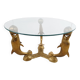 Table basse dauphin vintage en laiton, années 1970