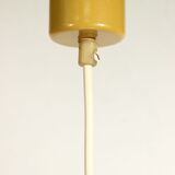 Delmas pendant lamp France 60s openwork yellow sheet & opaline