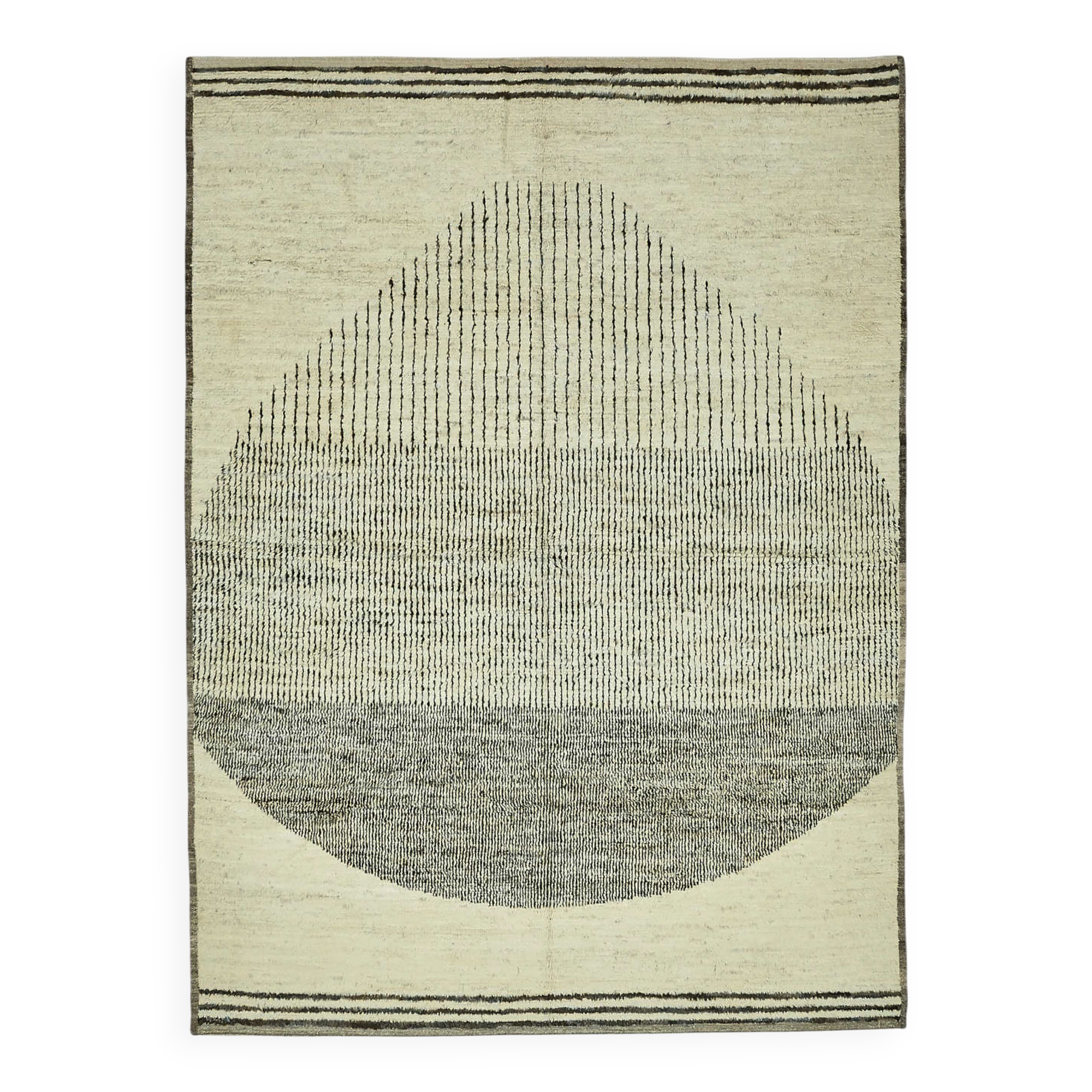 Hand-Knotted Turkish Contemporary 247 cm x 342 cm Beige Wool Carpet