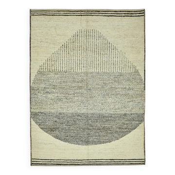 Tapis en laine beige contemporain turc fait à la main de 247 cm x 342 cm