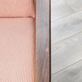 Vintage armchair corduroy flaming pink 1970 design by H.Lis