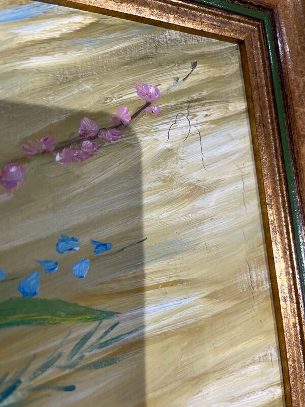 bouquet of flowers - oil or acrylic on canvas, signed Collot Bernard 1982