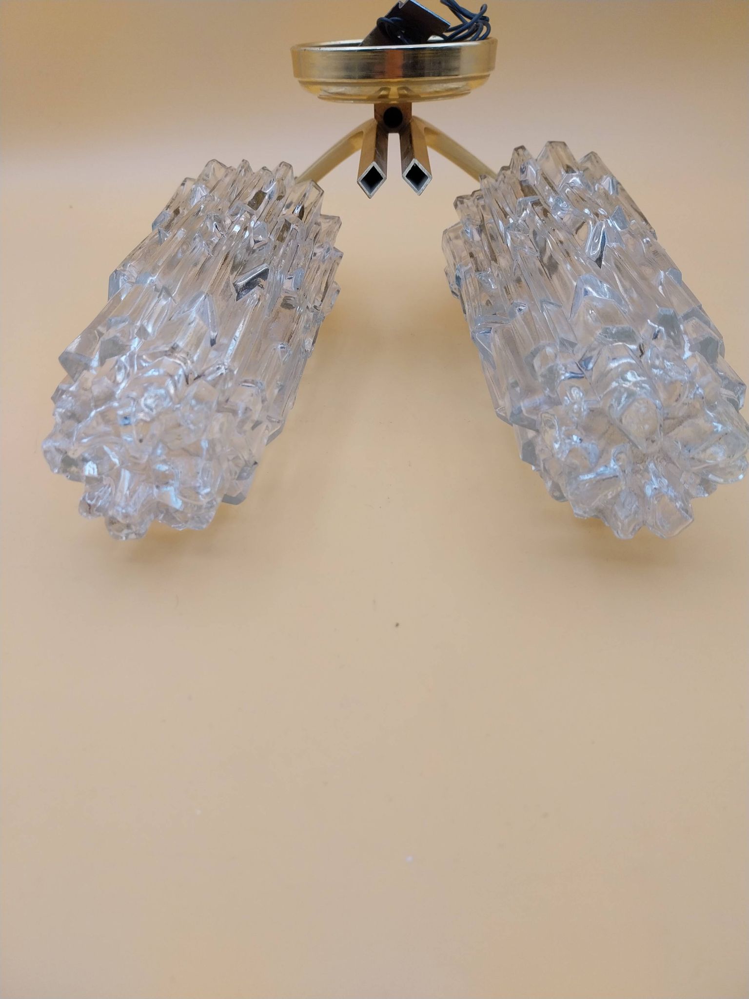 Double tulip wall light in Hoffmeister Iceberg Glass