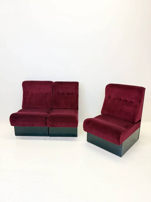 Canapé modulable « Cinema », 3 chauffeuses — Italie, 1970s