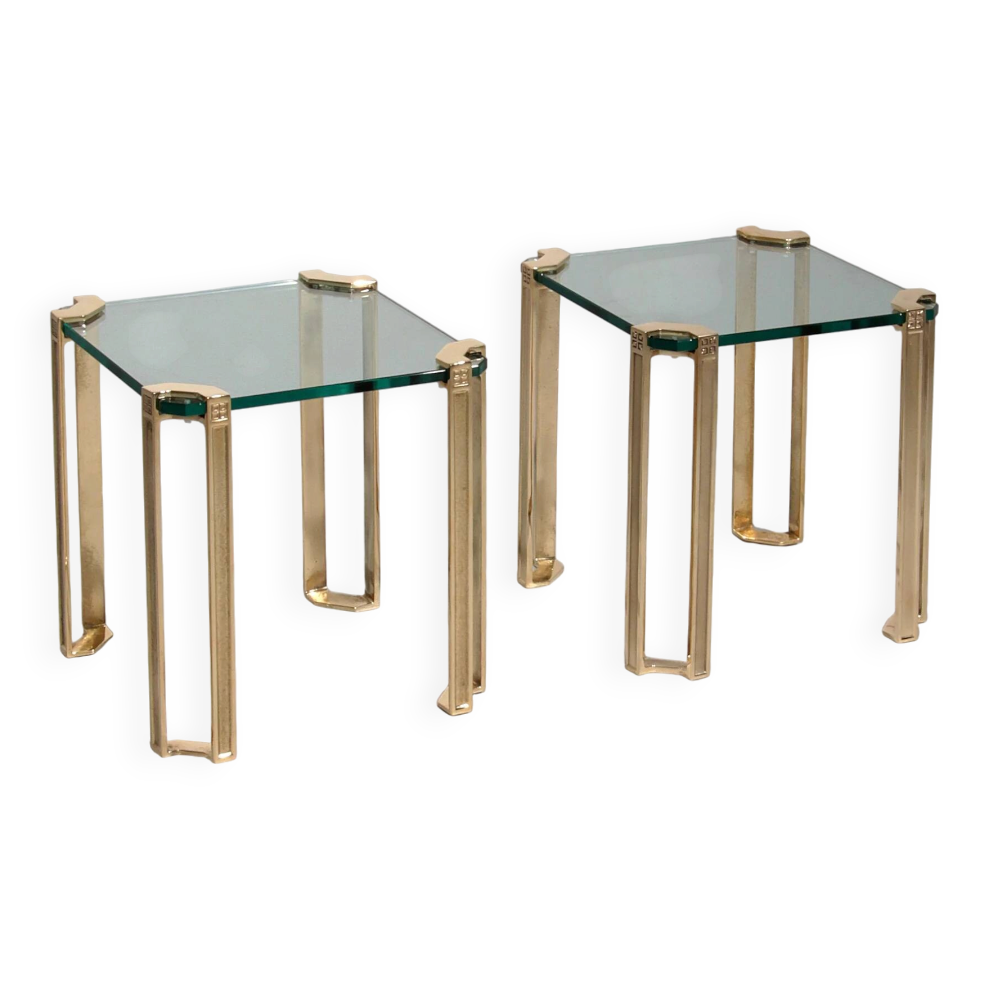 Peter Ghyczy high-gloss brass T24 side tables, 1970s (40x40x45)