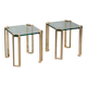 Peter Ghyczy high-gloss brass T24 side tables, 1970s (40x40x45)