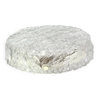 Round glass ice Murano ceiling light, Kaiser, Germany, 1970s