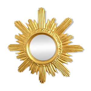 Miroir soleil en bois