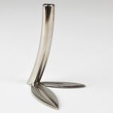 Werkstätte Hagenauer Up to 6 Soliflore Vases Leaf, Brass & Nickel, Vienna, 1960s