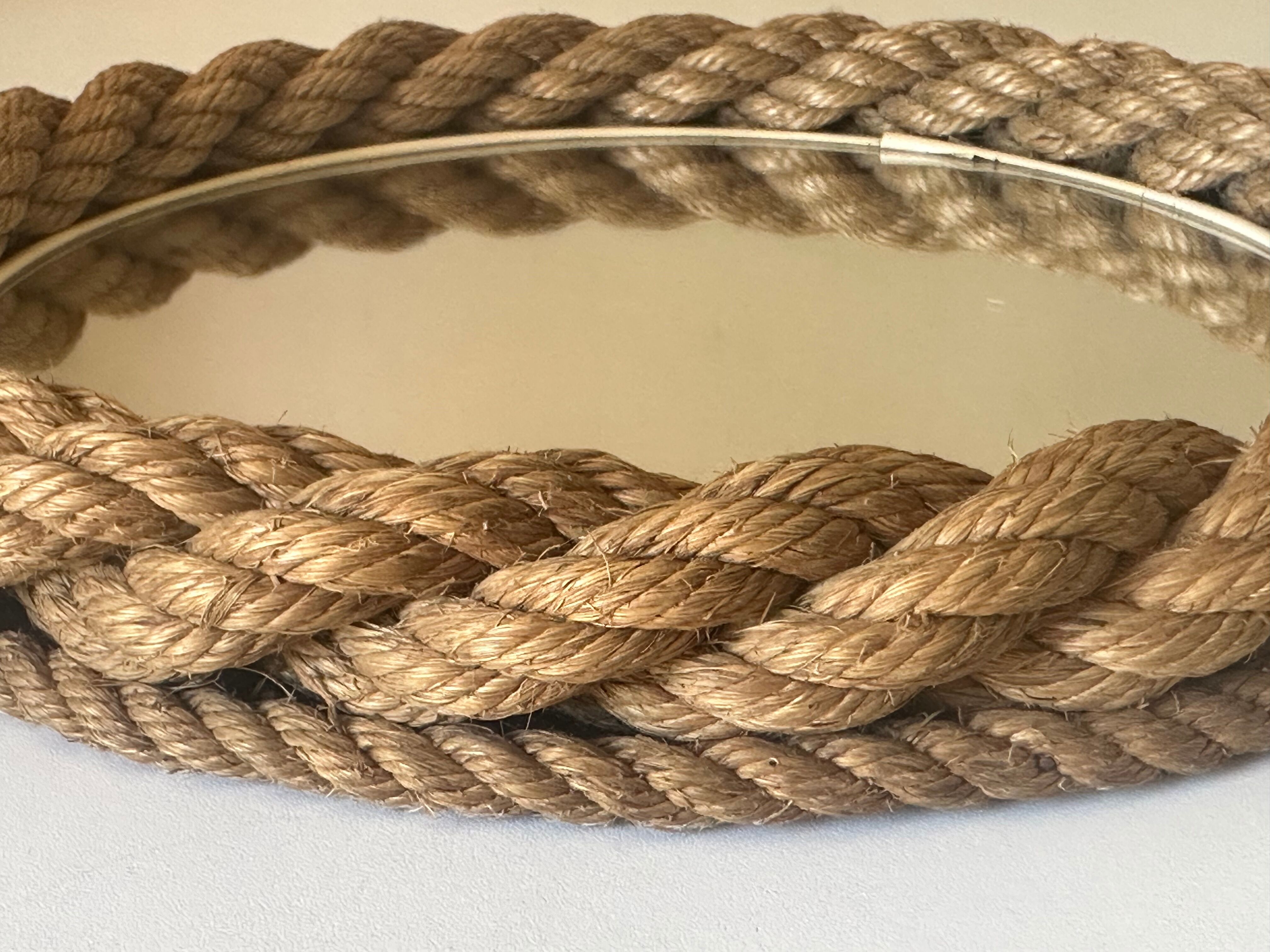 Round mirror in vintage rope 60