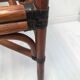 Rattan armchair with its footrest 70s