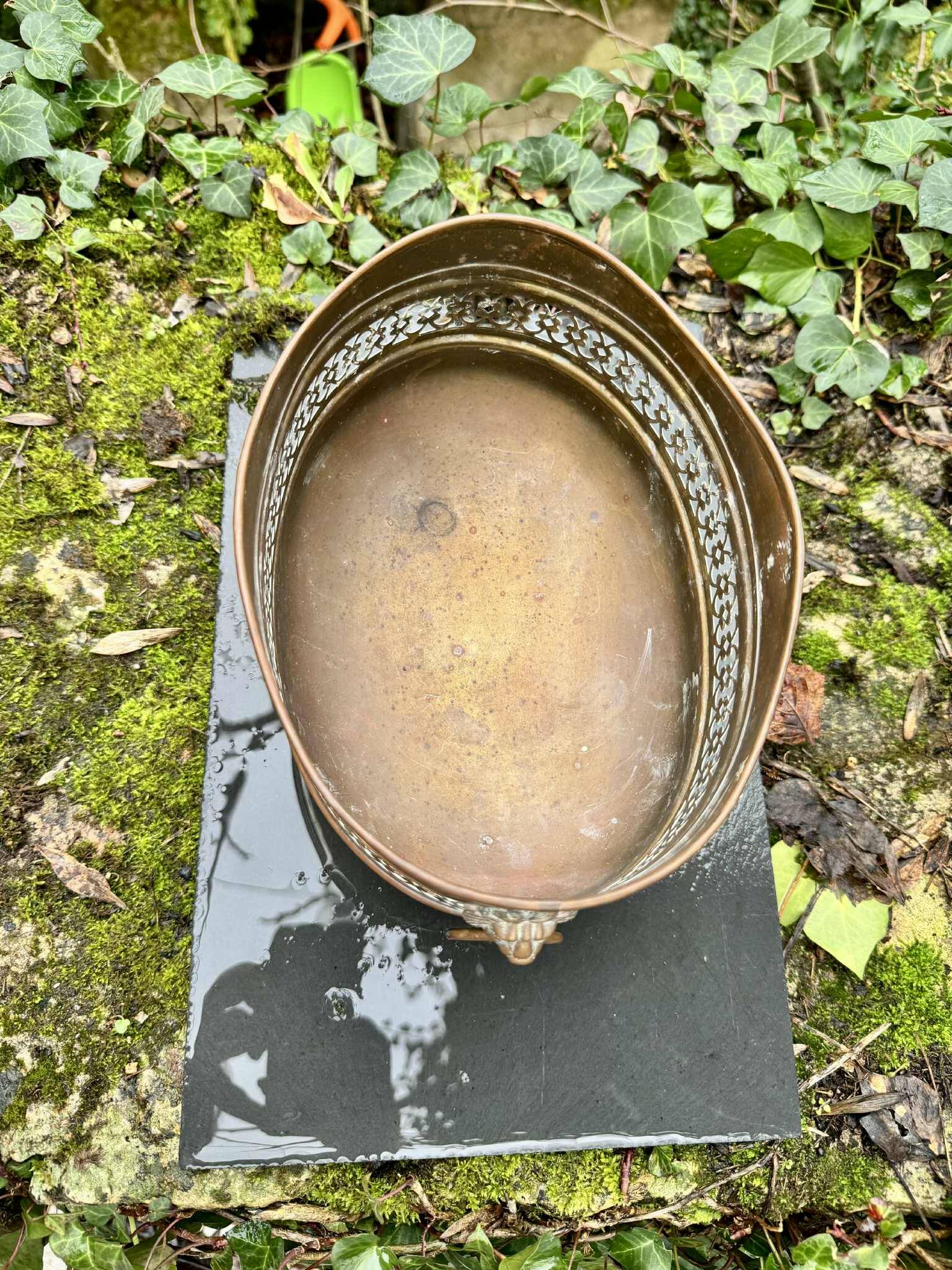 Large brass lion planter from the Napoleonic III era.