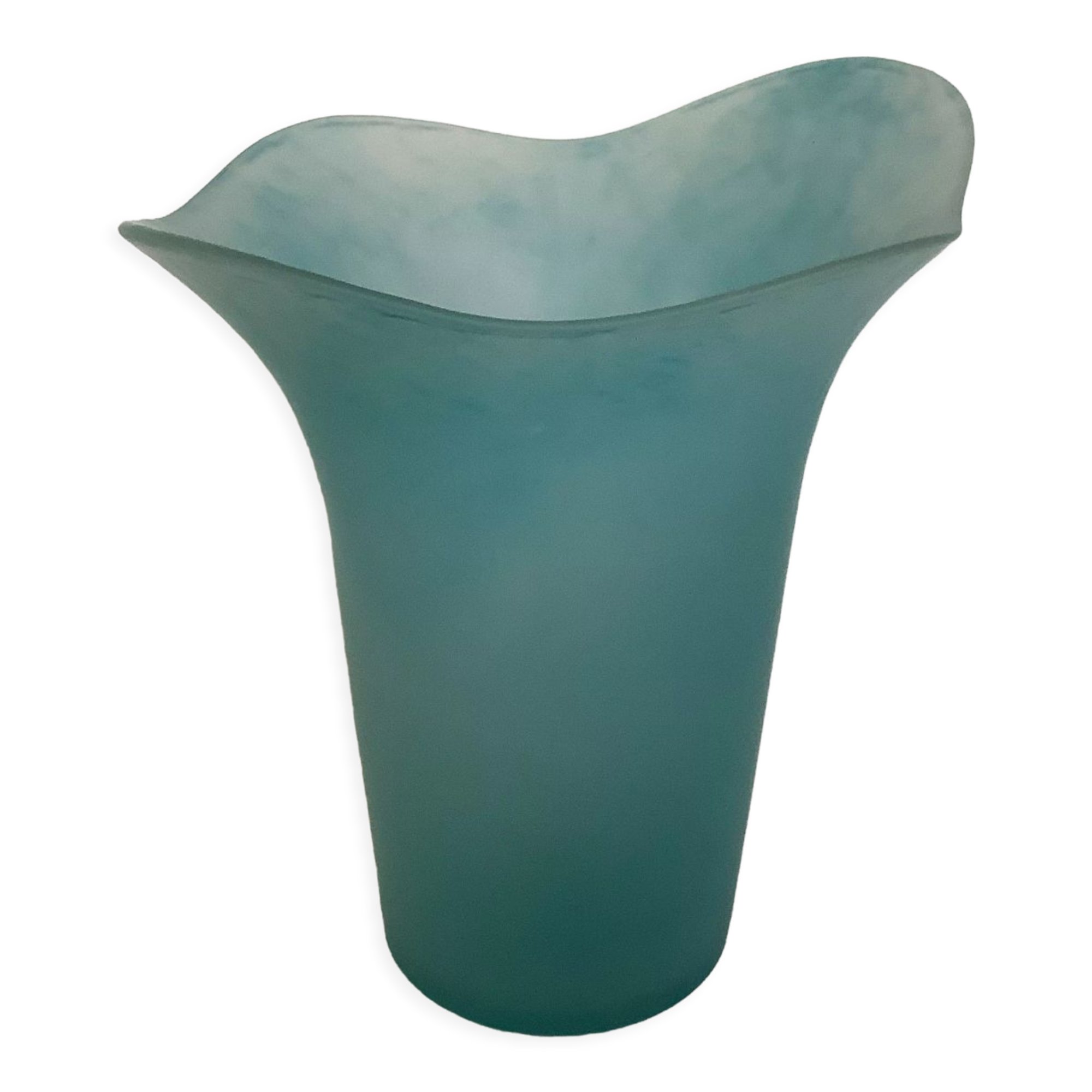 Vase corolla blue glass paste