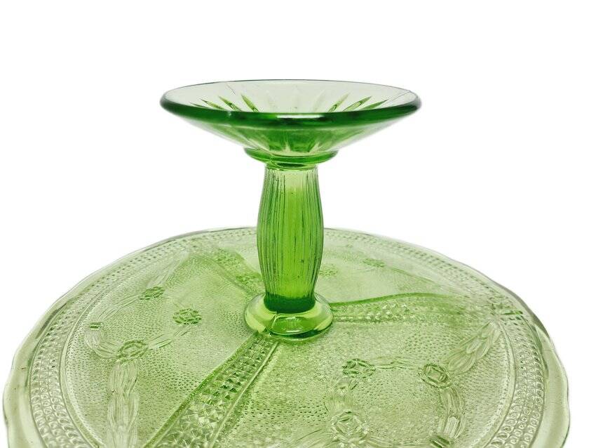 Cake bowl on stand from Ząbkowice Glassworks, 1970s