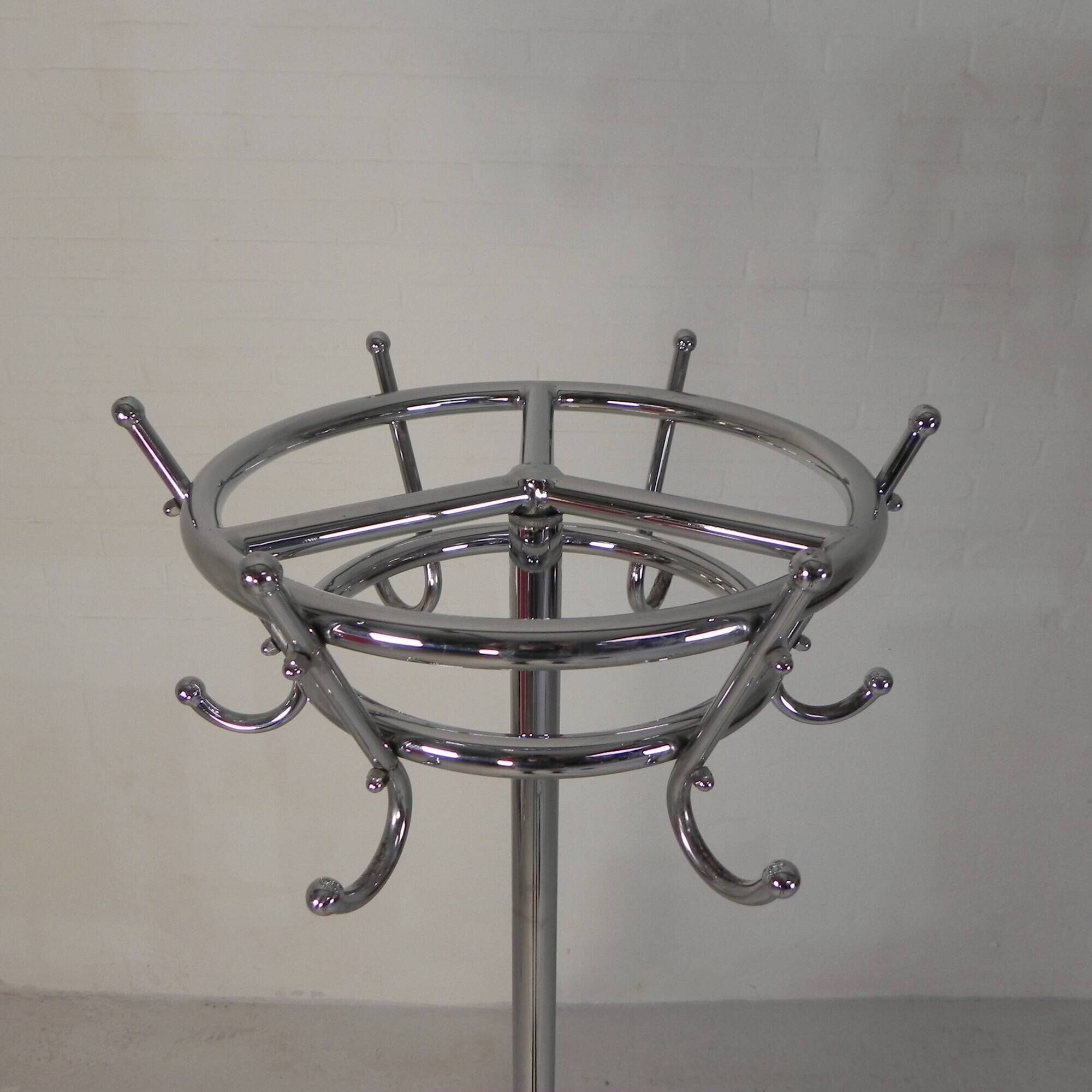 Freestanding Tubax coat rack with 6 double hooks, 1950s