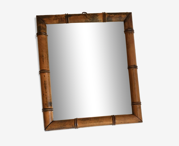 Miroir bois sculpté, début 1900, 26x31 cm