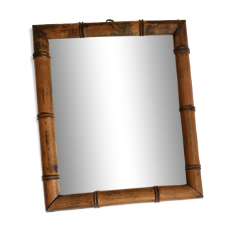 Carved wood mirror, early 1900, 26x31 cm