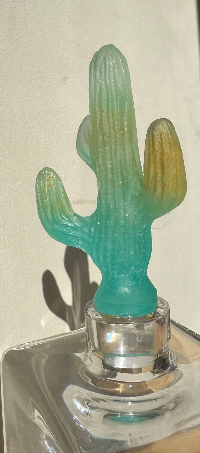Daum cactus Hilton Mc Connico crystal whiskey decanter