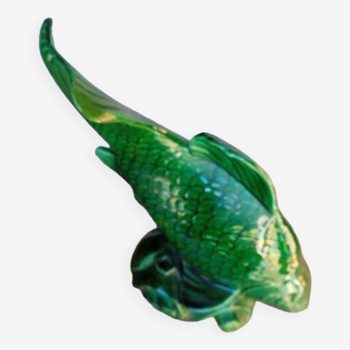Saint Clement fish in green vintage ceramic