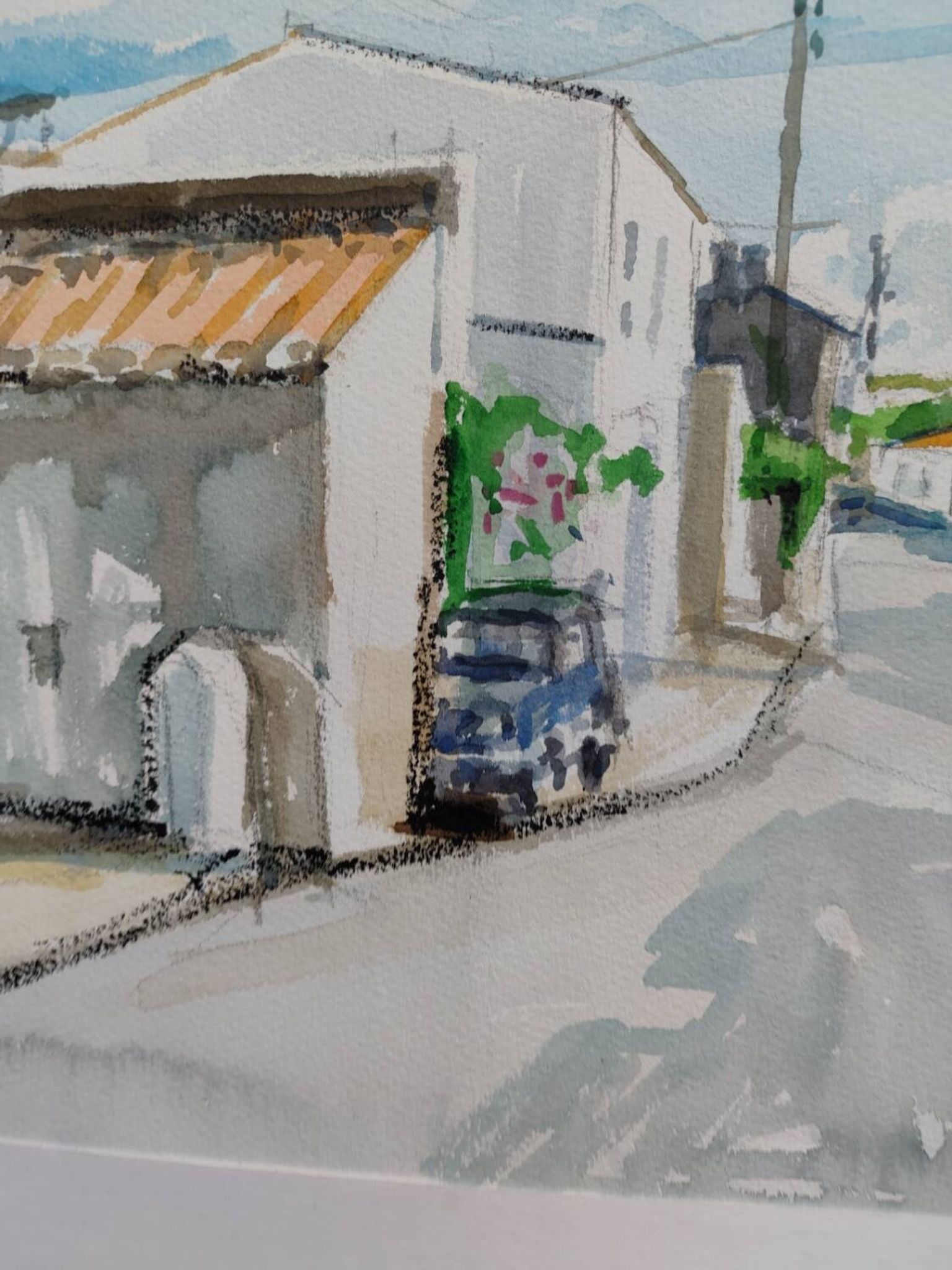 Watercolour by Michel Roubille, 2001.