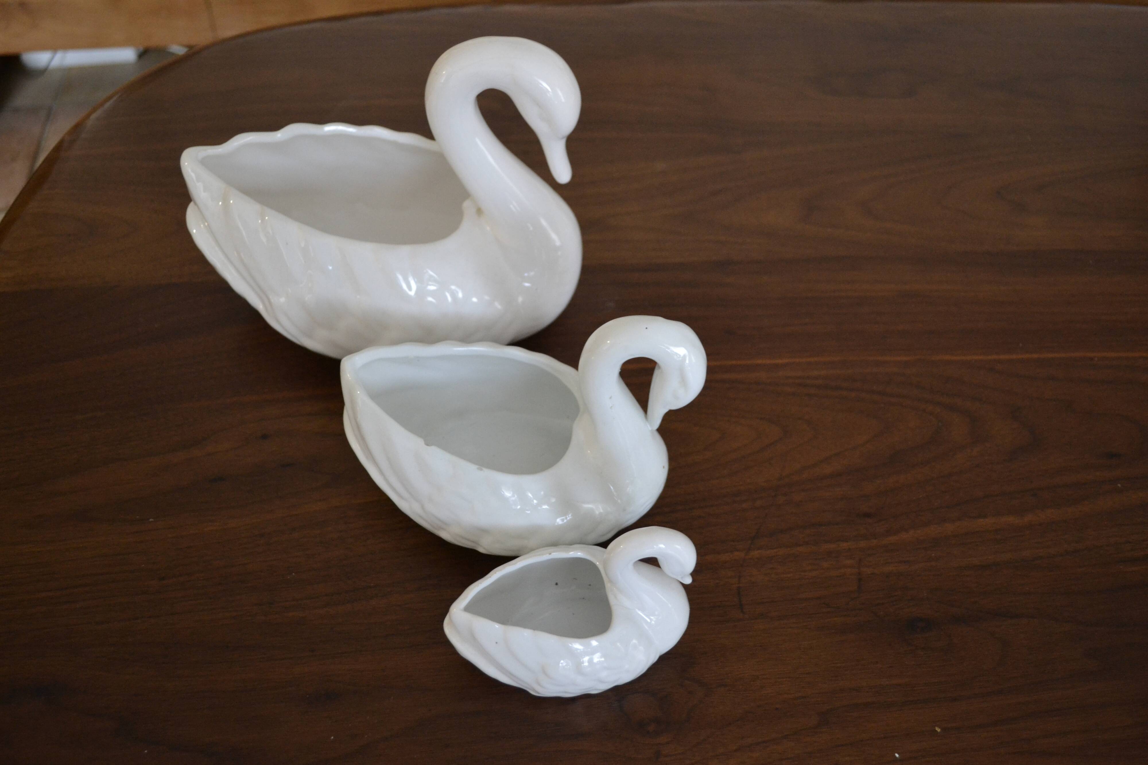 Lot de 3 cache-pots famille cygne