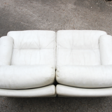 Ligne Roset white leather sofa