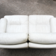 Ligne Roset white leather sofa