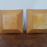 Lot de 3 plats verre décor or