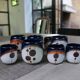 Signed ceramic mugs, indigo blue (4 available)