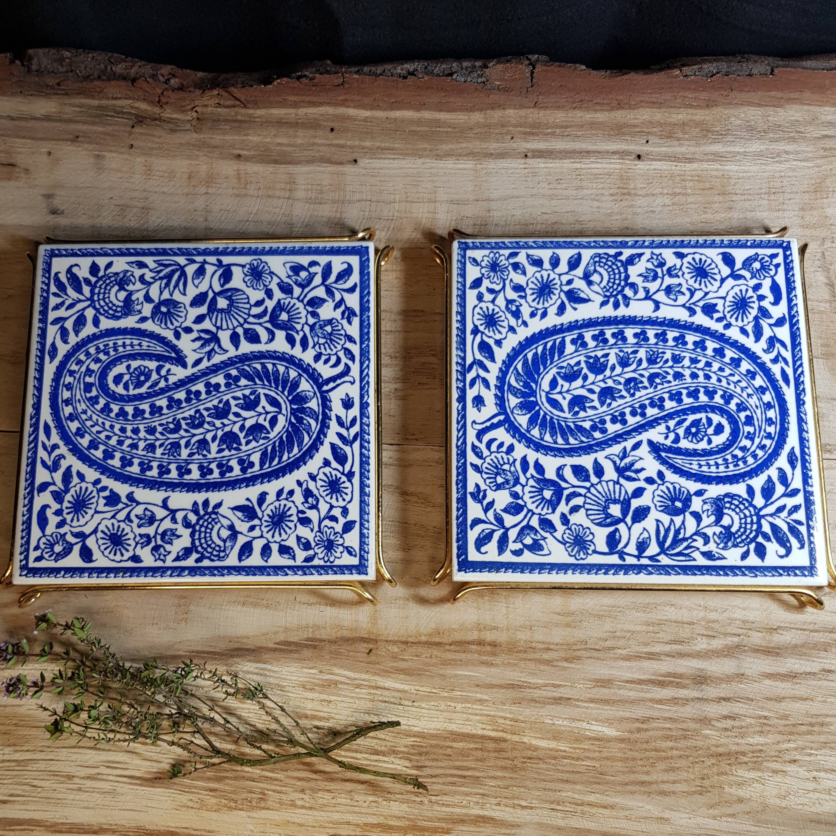 Pair of earthenware trivets