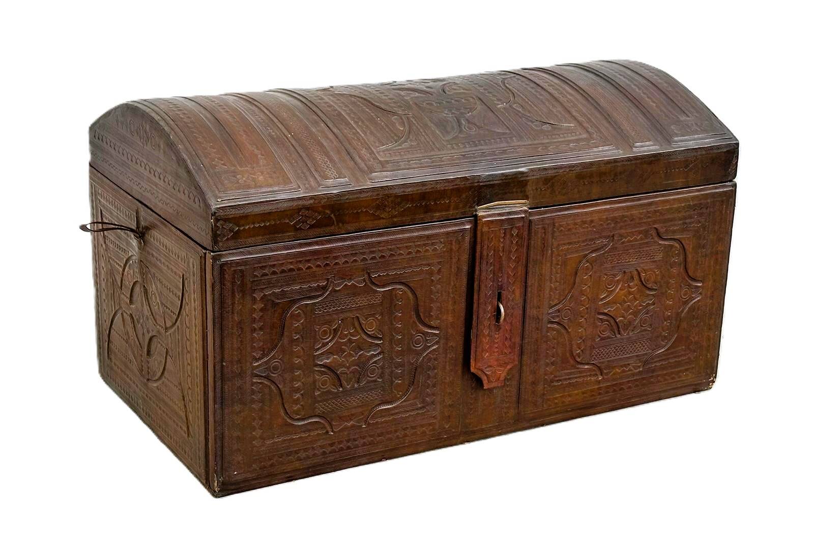 Leather trunk