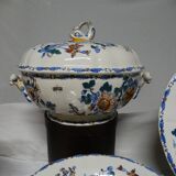 Gien. earthenware service part, rooster and peony model. 38 pieces