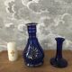 Blue glass candlestick