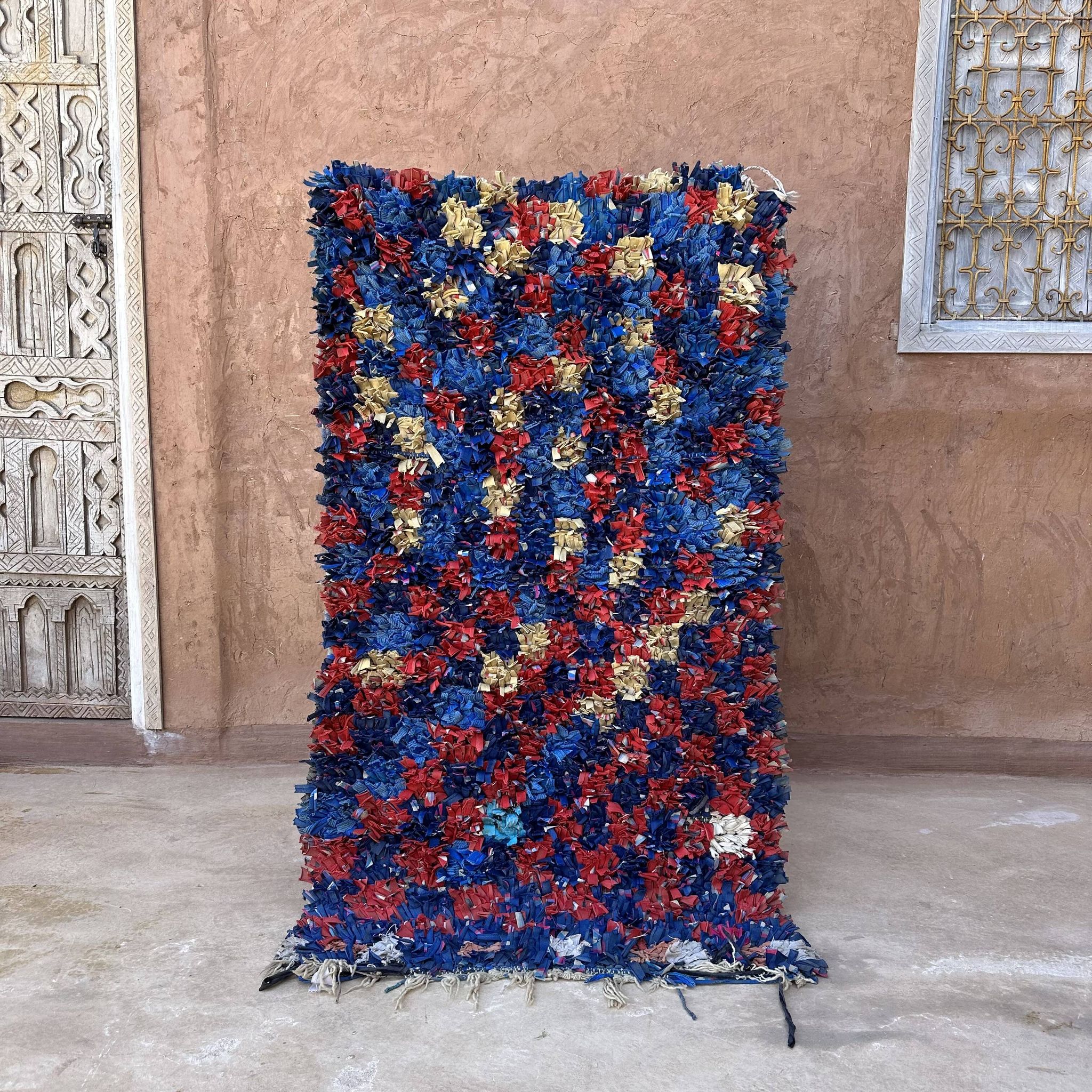 Tapis Marocain  Boucherouite coloré - 86 x 152 cm