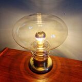 Lampe de table Space Age en laiton et verre transparent, 1960-70