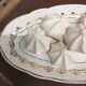 Antique oval shaped white and gold dish made in France Sarreguemines