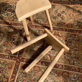 Paire de tabourets  bois brut