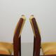 Vintage Design Teak Wooden Dining Chairs with Honey Yellow Corduroy Fabric