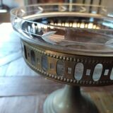 Copper and glass fruit bowl or compote dish Art Deco