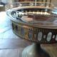 Copper and glass fruit bowl or compote dish Art Deco