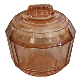Vintage pink molded glass sweetener