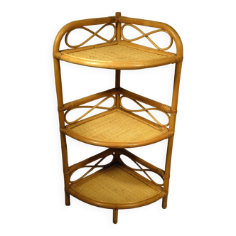 Rattan corner shelf 86 x 35 cm