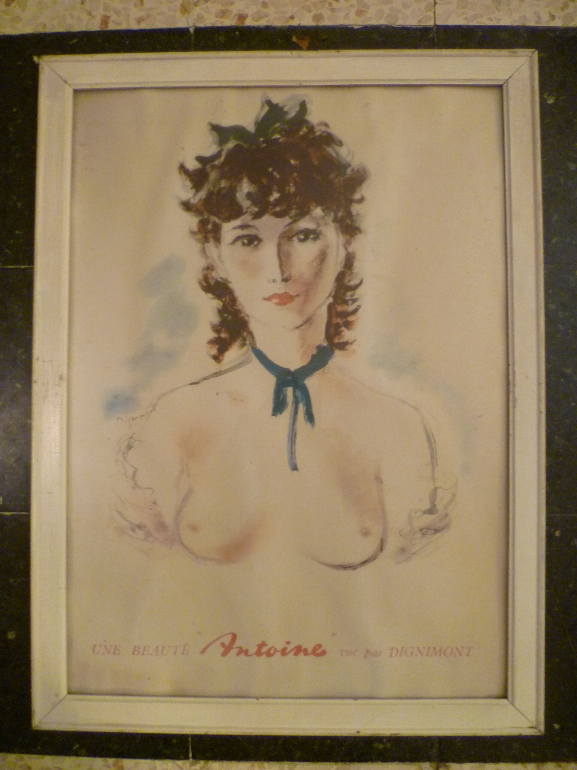 Affiche pub " une beaute antoine" vue par dignimont 60's
