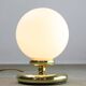 Vintage Golden Italian Metal and Opaline Table Lamp, 80s